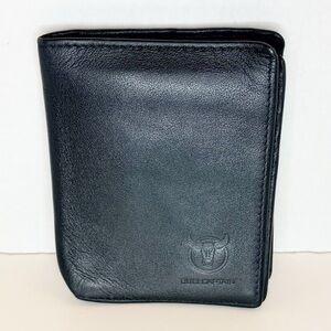 Bull Captain Classic Black Soft Leather Men's Wallet with Bill and Card Storage